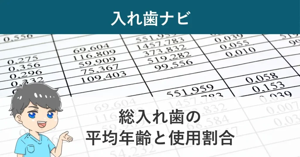 入れ歯ナビ：総入れ歯の平均年齢と使用割合