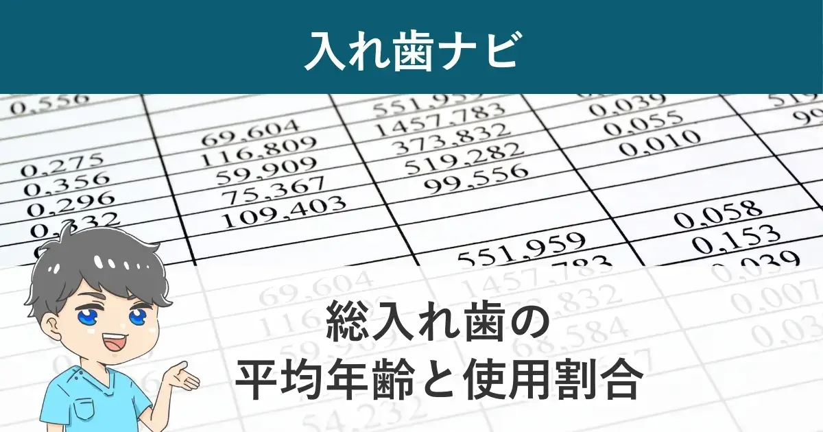 入れ歯ナビ:総入れ歯の平均年齢と使用割合